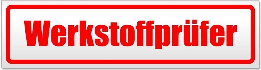 Kiwistar Werkstoffprüfer Magnetschild Schild magnetisch - 20cm Rot - Magnetfolie für Auto PKW Kfz