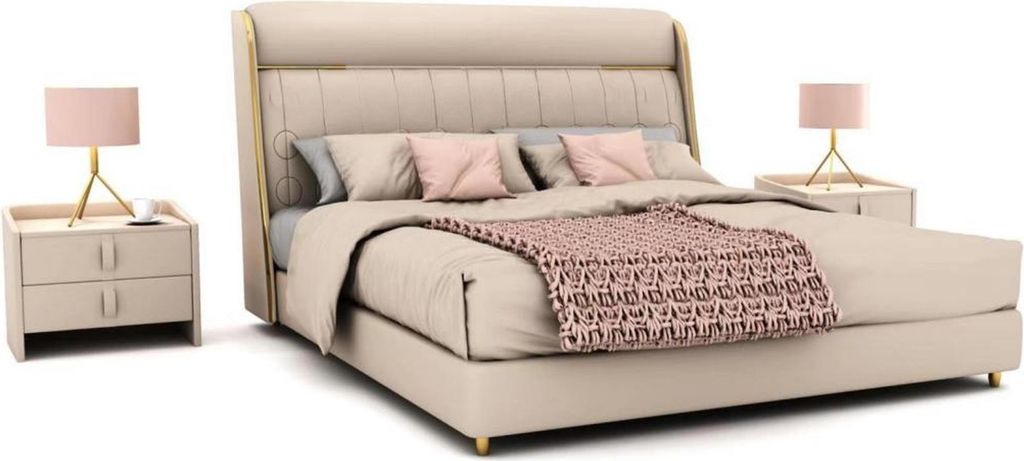 s Beiges Schlafzimmer Bett Stilvolle Schlafzimmer Holz Möbel