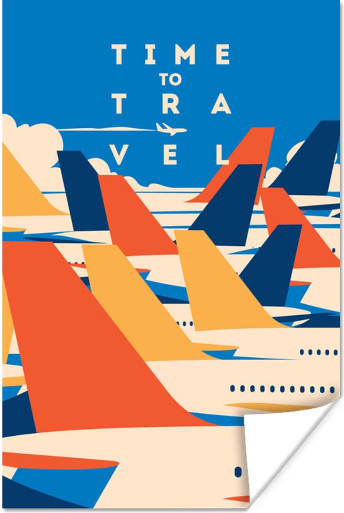 MuchoWow Poster Flugzeug - Urlaub - Zitat 40x60 cm - Plakate für die Wand - Poster Babyzimmer