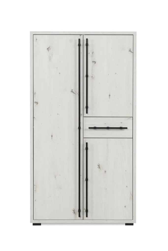 Armoire de salon Almo Chêne Blanc - Solution de rangement vertical 140cm - 4