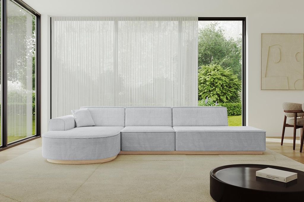 ALTDECOR Ecksofa in L-Form ARRIO-L2 - 328x171x83 cm Grau - Corner Sofa Bett Eckcouch Couch Wohnlandschaft Cauchsofa