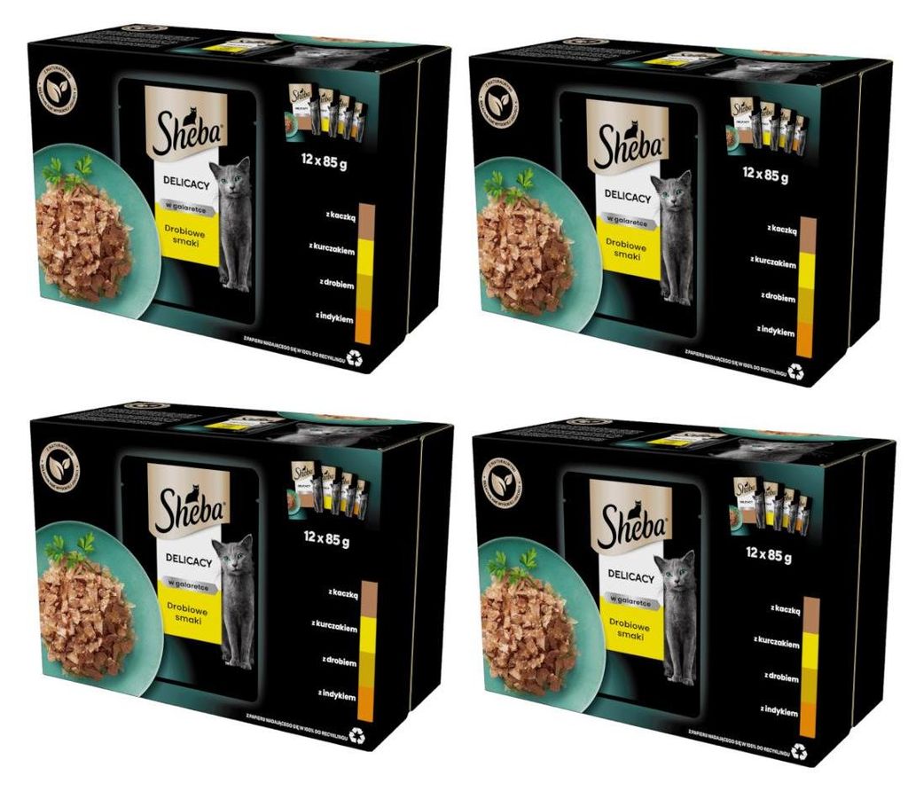 Sheba Delikatesse in Gelee Smaki Drobiowe 4 sztuki 12x85g Zdjęcie produktu 