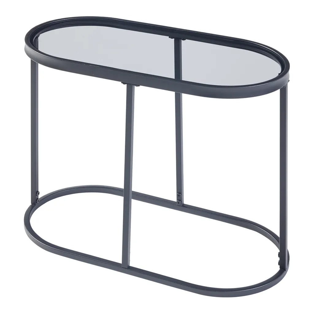 Table d'appoint pour ordinateur ou café Luleå en verre noir chic