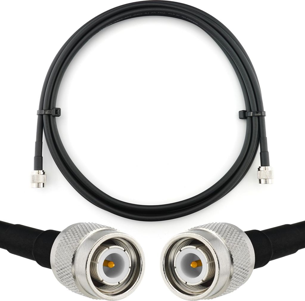 2m TNC Stecker auf TNC Stecker Koaxialkabel — TNC Verlängerungskabel HF-240 (LMR 240 Äquivalent) 2 Meter Jumper Kabel (50 Ohm) — Schwarz Ante...