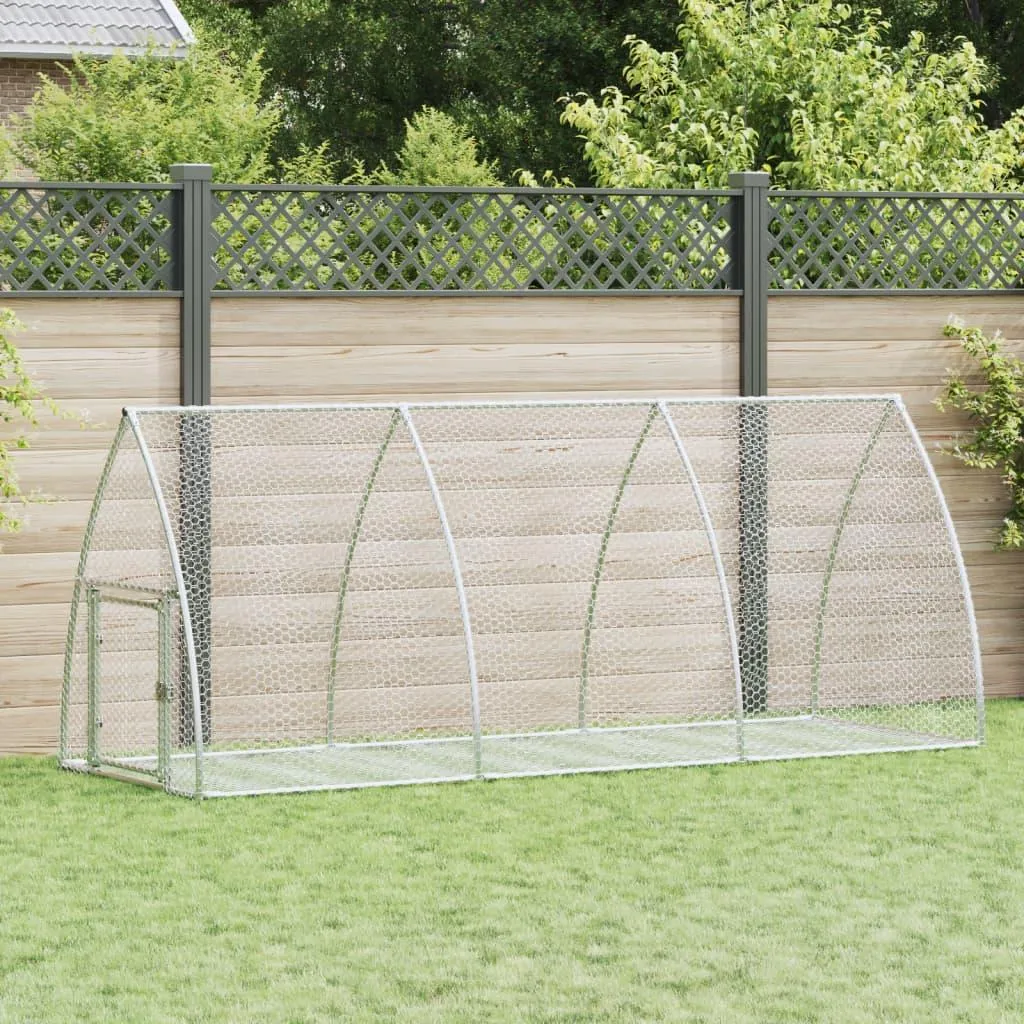 vidaXL Conigliera Silver 300x105x120 cm - Recinto Robusto Acciaio Zincato - 2