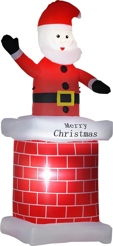 Père Noël Gonflable 210cm Facile à Installer pour Décoration Noël Rapide