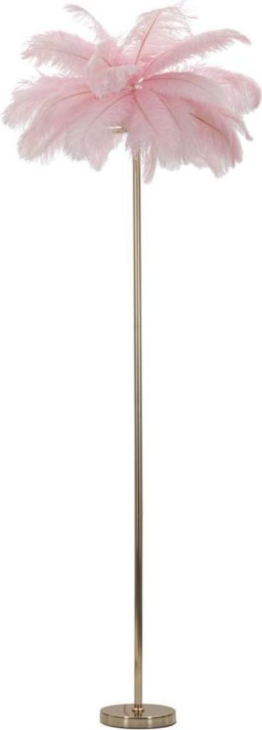 Lampa podłogowa z kloszem z piór i 3 źródłami światła, Zdjęcie produktu 