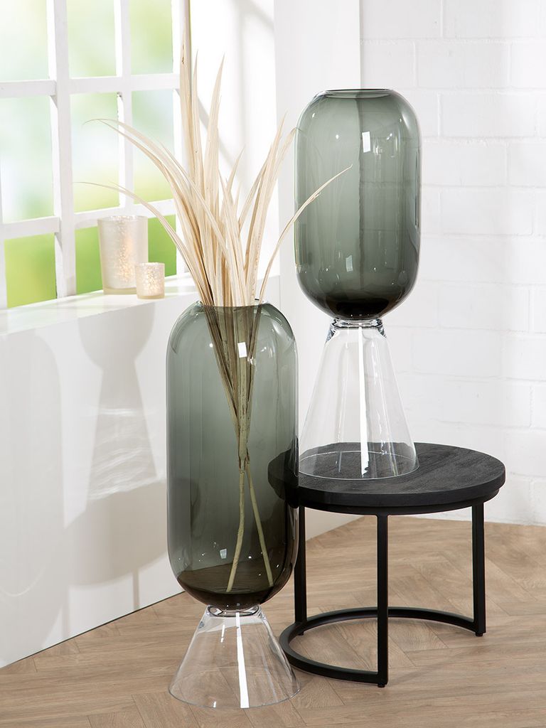 Gilde Bodenvase, "Luxo", Glas, schwarz, VE 1, H. 80 cm, D. 27 cm 27597