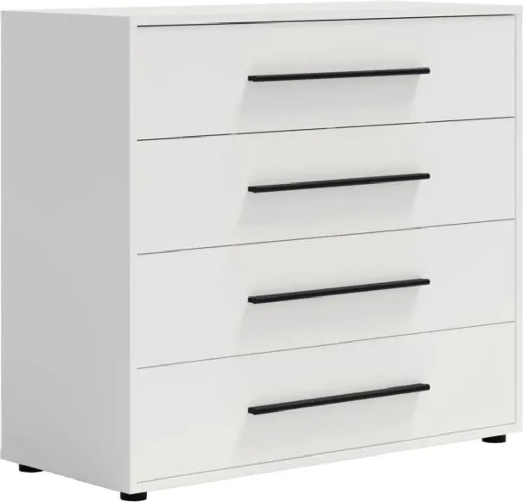 Meuble de rangement blanc mat - Commode ANDELINA pour chambre moderne