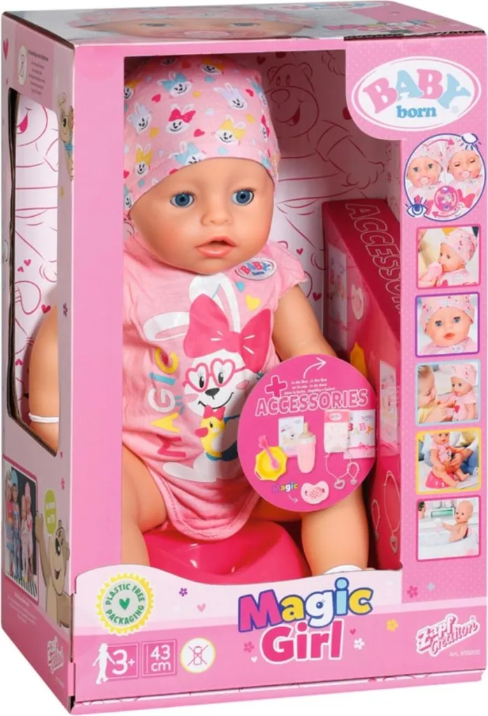 Poupée à fonctions BABY born Magic Girl 43cm pour apprendre à s'occuper d'un bébé