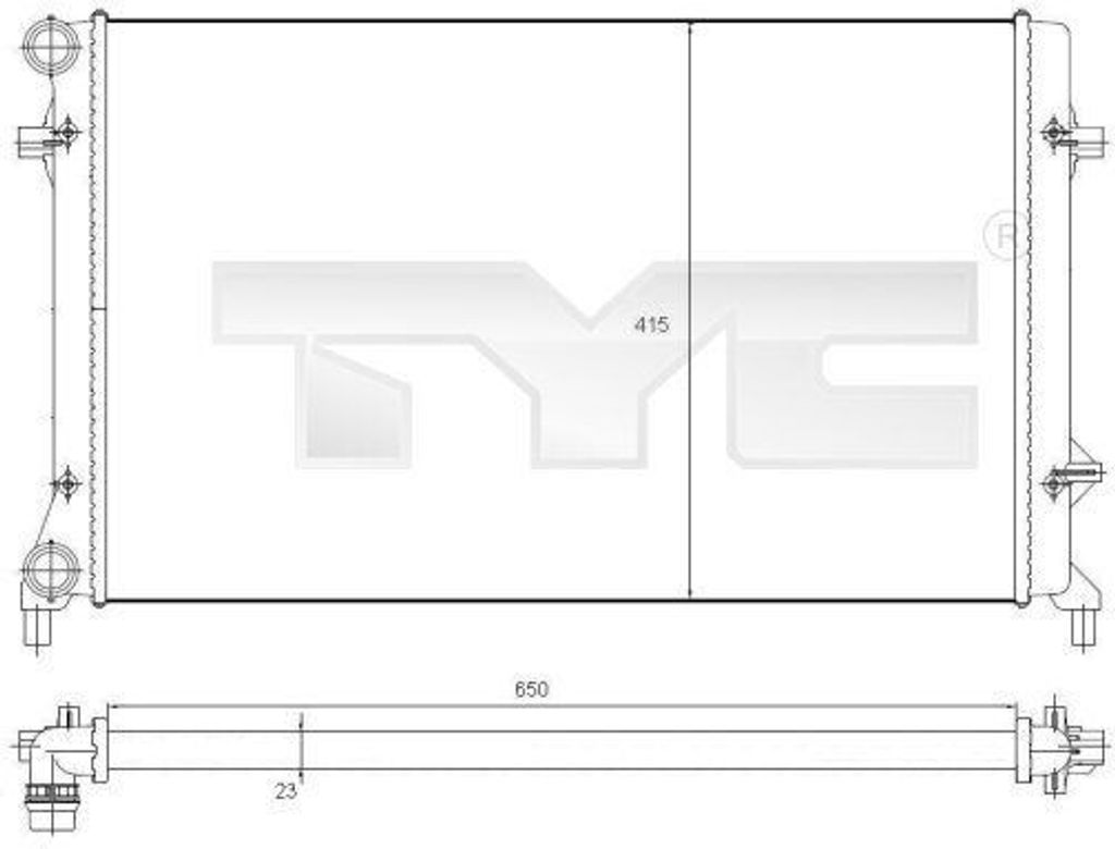 TYC 702-0025 Kühler Wasserkühler Motorkühler für VW GOLF VI Produktbild 