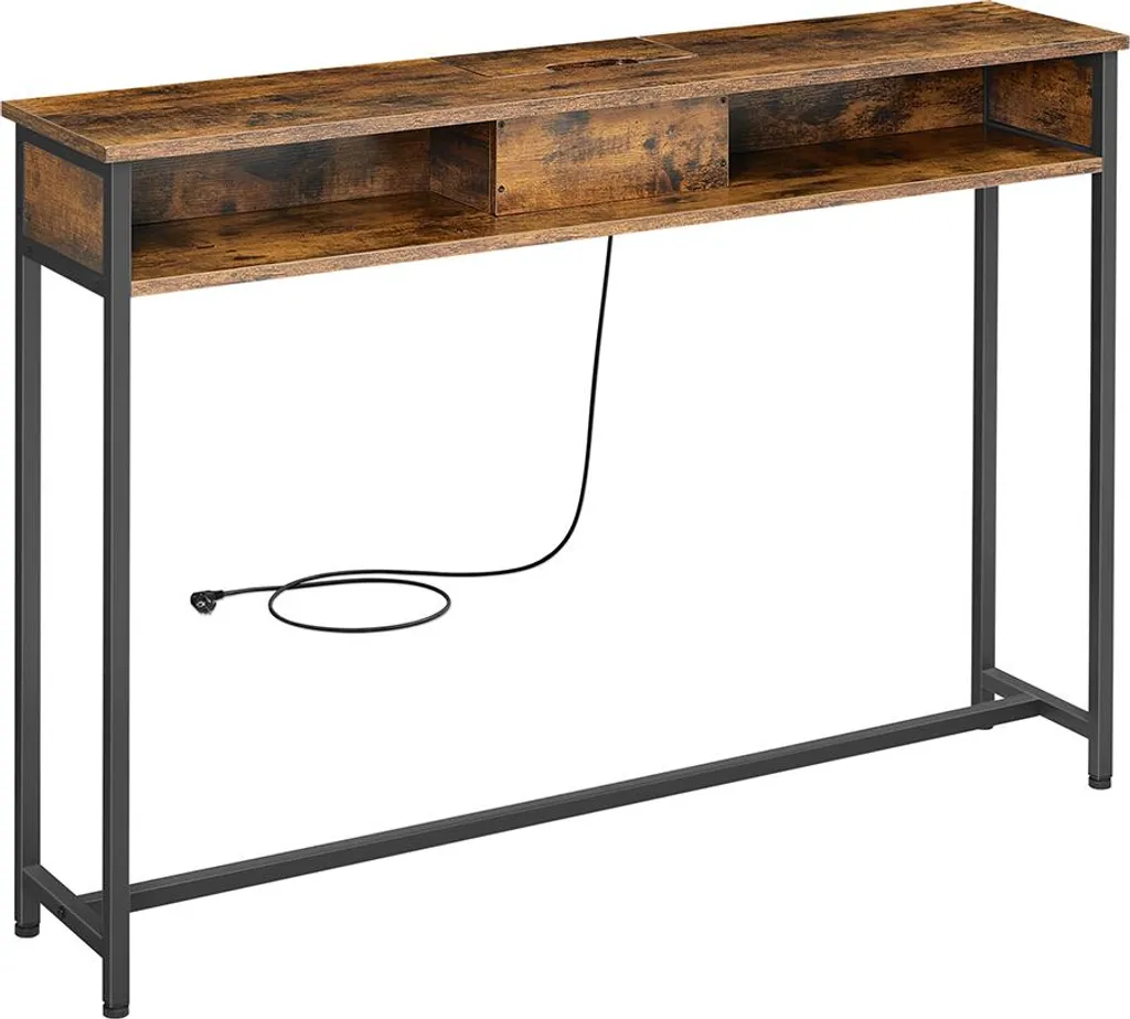 Console fine anti-encombrement avec prises pour couloir étroit