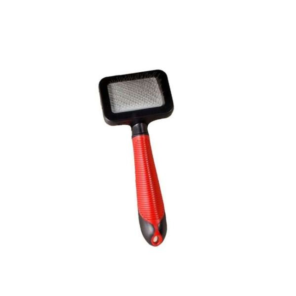 Karlie Professional Zupfbürste - Hundebürsten - S - Gummi - Rot/Schwarz - 17,5x7 cm