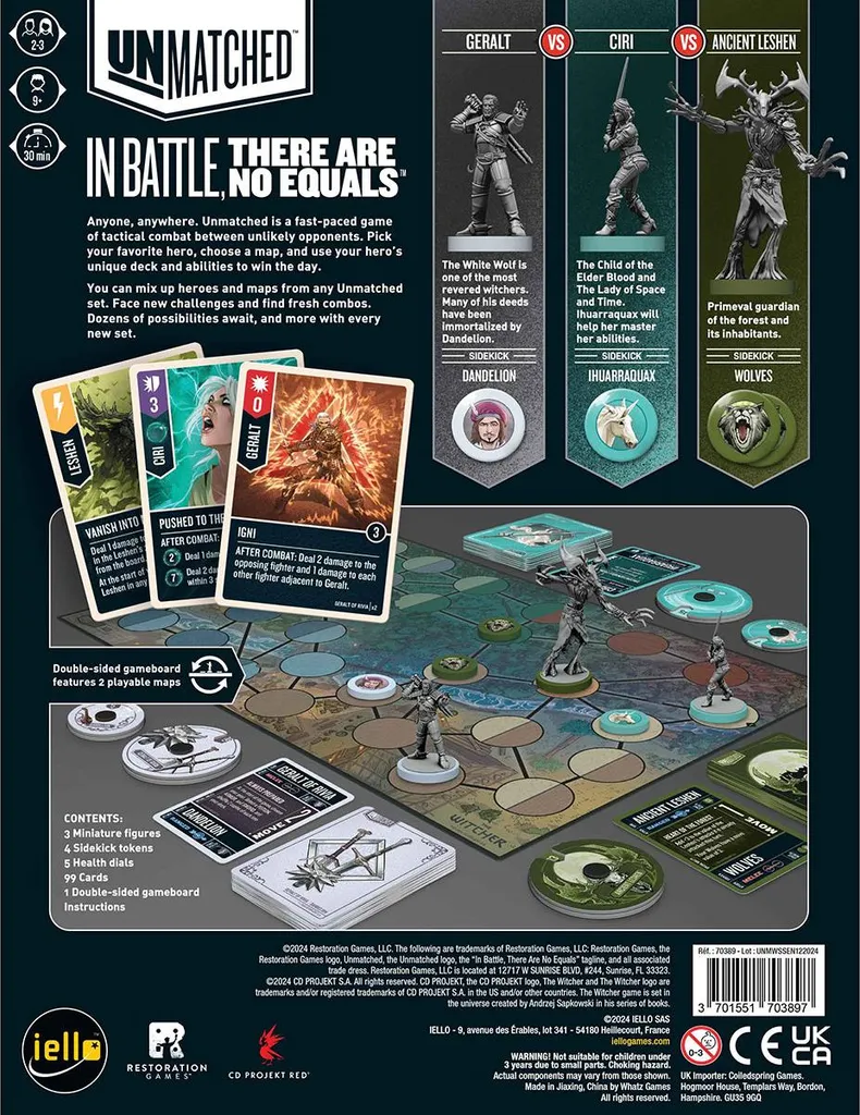 Jeu Inégalé The Witcher Acier et Argent Geralt Ciri et Leshen