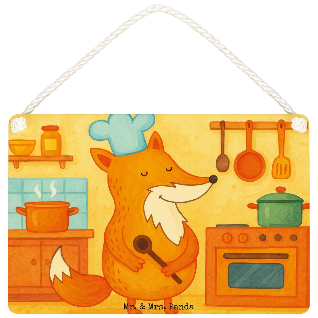 Mr. & Mrs. Panda Wandbild Holz Fuchs Koch Design DIN A4 - Weiß - Geschenk, Chefkoch, Kochlöffel, Kochen, Türschild, wandtafel, holzbild, Holzsch...