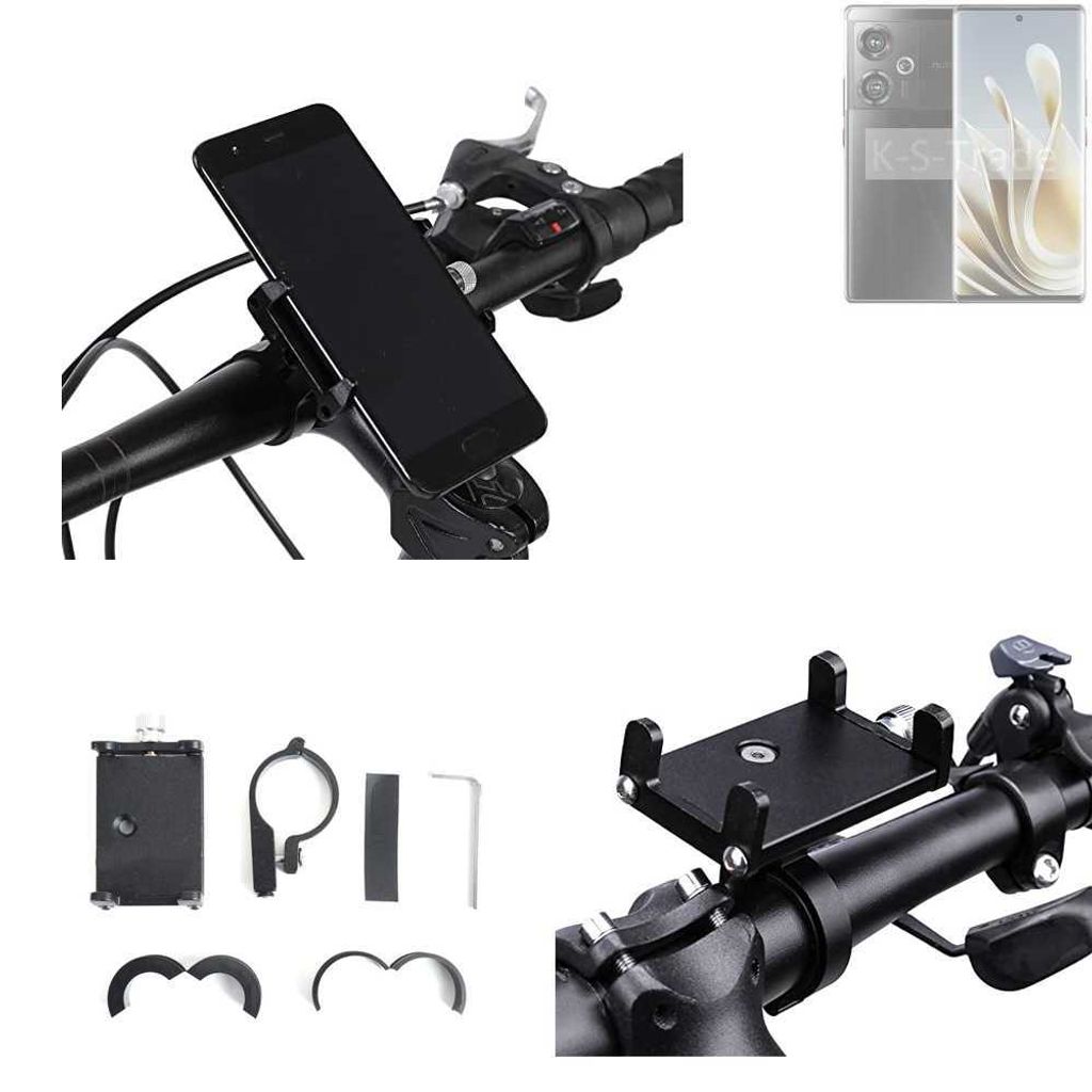 K-S-Trade Handyhalterung für das Fahrrad kompatibel mit Nubia Z50S Halter Lenkstange Fahrradhalterung Motorrad Bike Mount Befestigung Smartphone