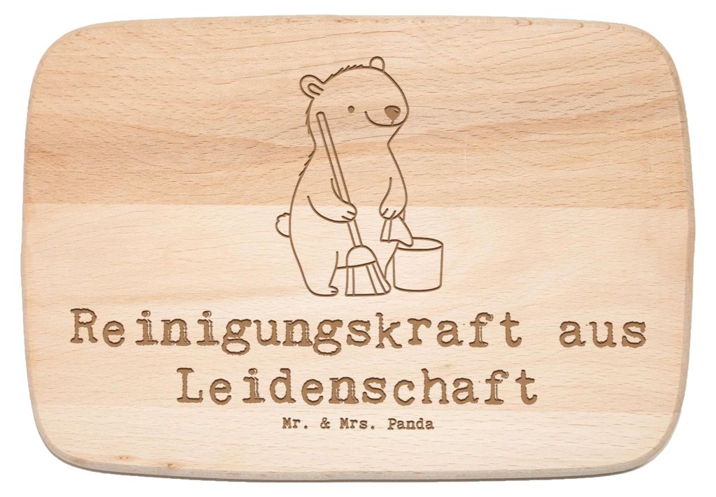 Mr. & Mrs. Panda Frühstücksbrett Reinigungskraft Leidenschaft - Transparent - Geschenk, Küchenbrett, brotbrett, Schneidebrett, Frühstücksbrett...