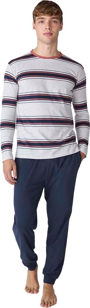 J&J Brothers JJB12 Herren-Schlafanzug mit langen Ärmeln aus Baumwolle