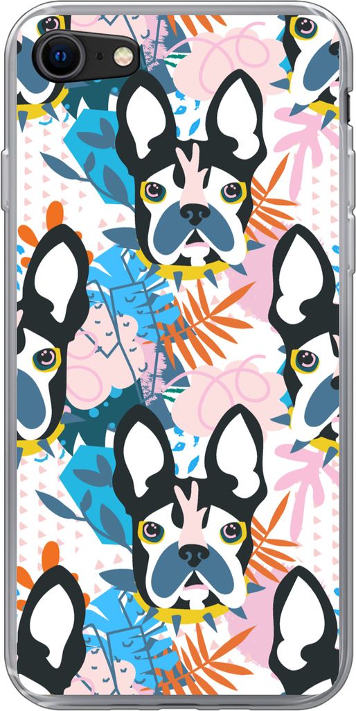 MuchoWow Handyhülle Schutzhülle Hülle für Telefoonhoesje iPhone 8 Muster - Hund - Pflanze - Jungen - Mädchen - Kinder - Kind Silikon Softcas...