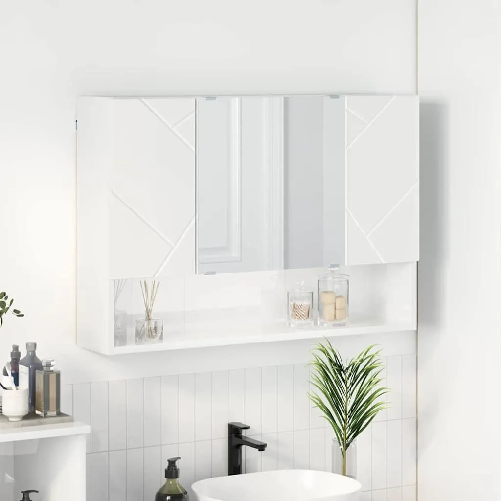 Specchiera Bagno 80 cm Bianco Lucido vidaXL | Design Minimalista - 2