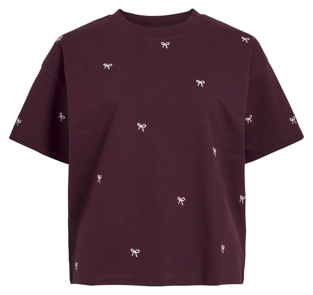 Vila (97) VIMONIE BOW O-NECK S/S T-SHIRT/RN Port Royale/W. Produktbild 