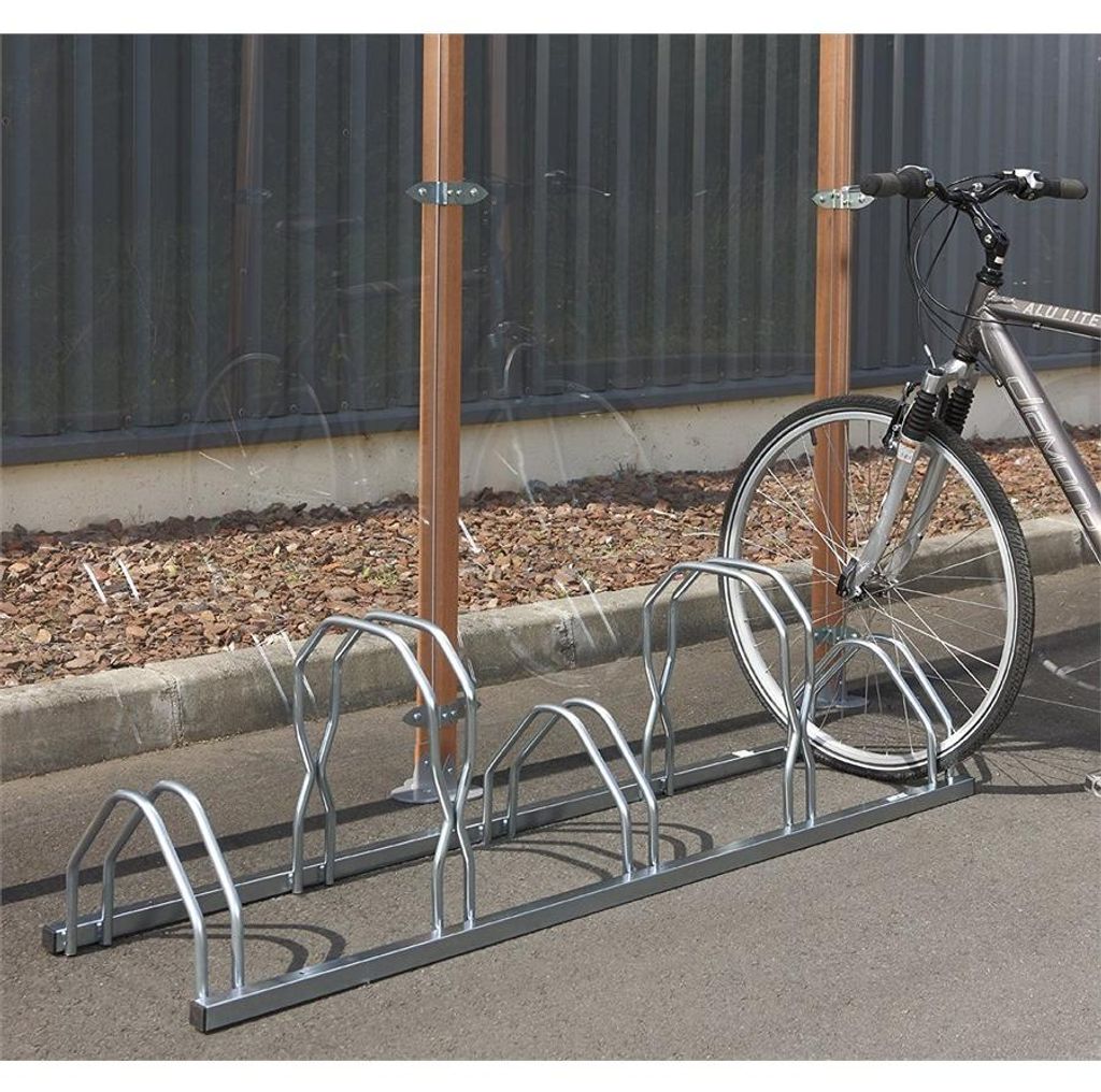Fahrradständer für 5 Fahrräder nebeneinander, 2 Ebenen, Produktbild 