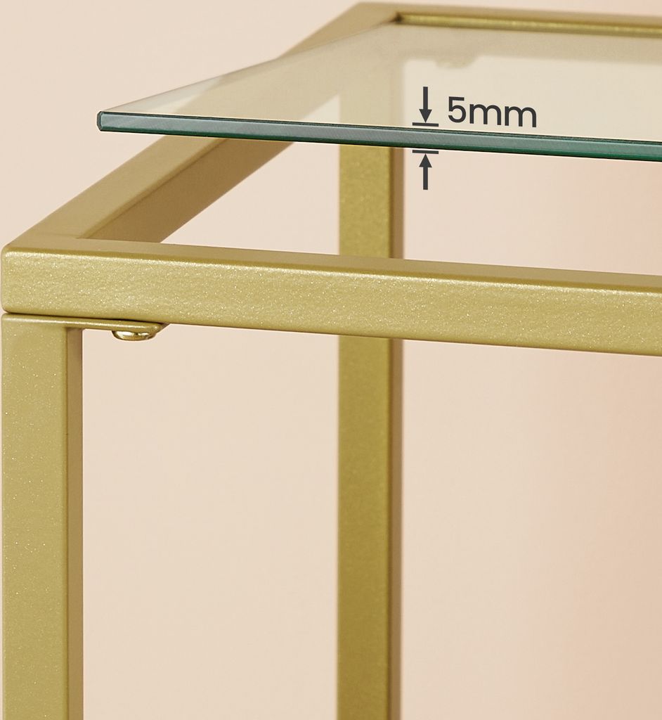 VASAGLE Konsolentisch Flurtisch, mit Ablagen, aus Hartglas, Produktbild 4