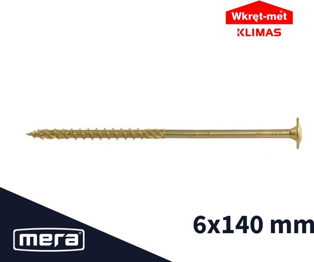 Skrutky s tanierovou hlavou 6 x 140 - 50 ks stavebných Obrázok produktu 
