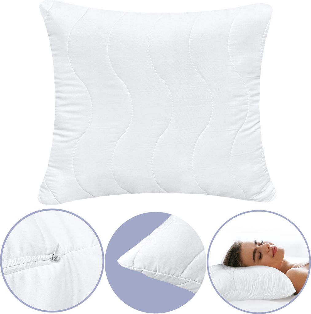 Schlafkissen Antiallergisch 70X80 Cm mit Reißverschluss Dick Kissenfüllung Kopfkissen Bettkissen Microfaser