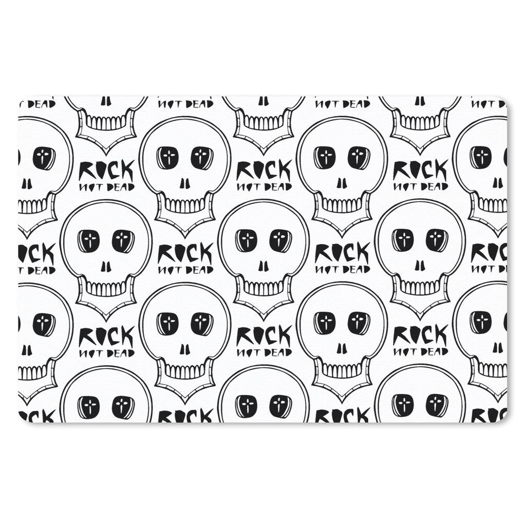 MuchoWow Mauspad Mousepad Totenkopf - Zitate - Rock - Muster - Gothic 27x18 cm - Mousepads - Maus Mat - Pad - Mausunterlage - Büroartikel - Desk...