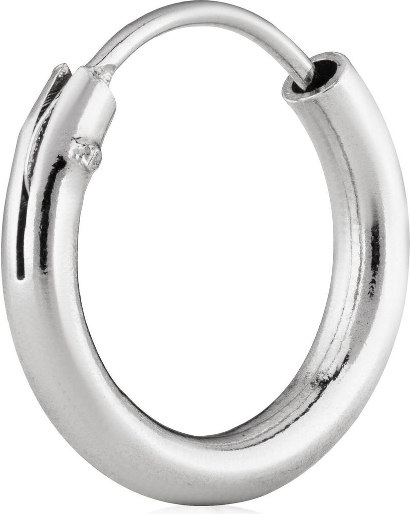 Einzel 925 Sterling Silber Creole Ohrring Ohrschmuck Ohrhänger 12mm 5071