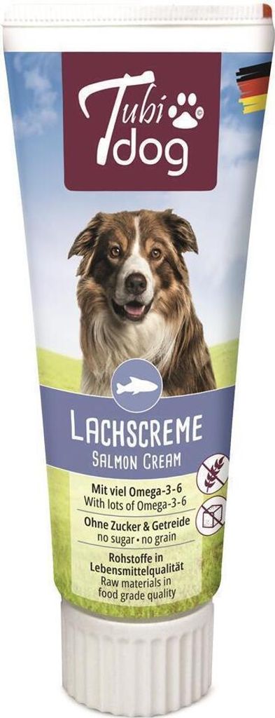 12 x Tubi-DOG Tubi Dog Lachscreme in der Tube 75g im 12er Produktbild 