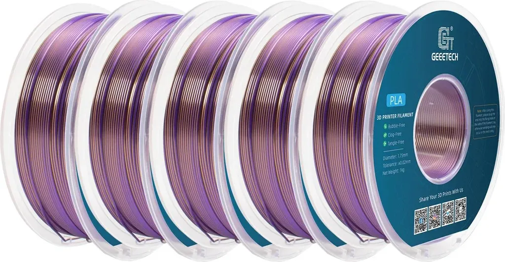 Bobine 5kg Filament 3D Or et Violet pour Impressions Grand Format 3D