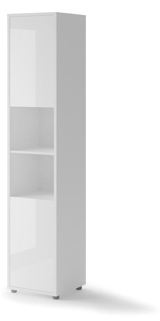 Beischrank BC-08 Weiß Hochglanz LENART BED CONCEPT Regal Hochschrank Zusatz