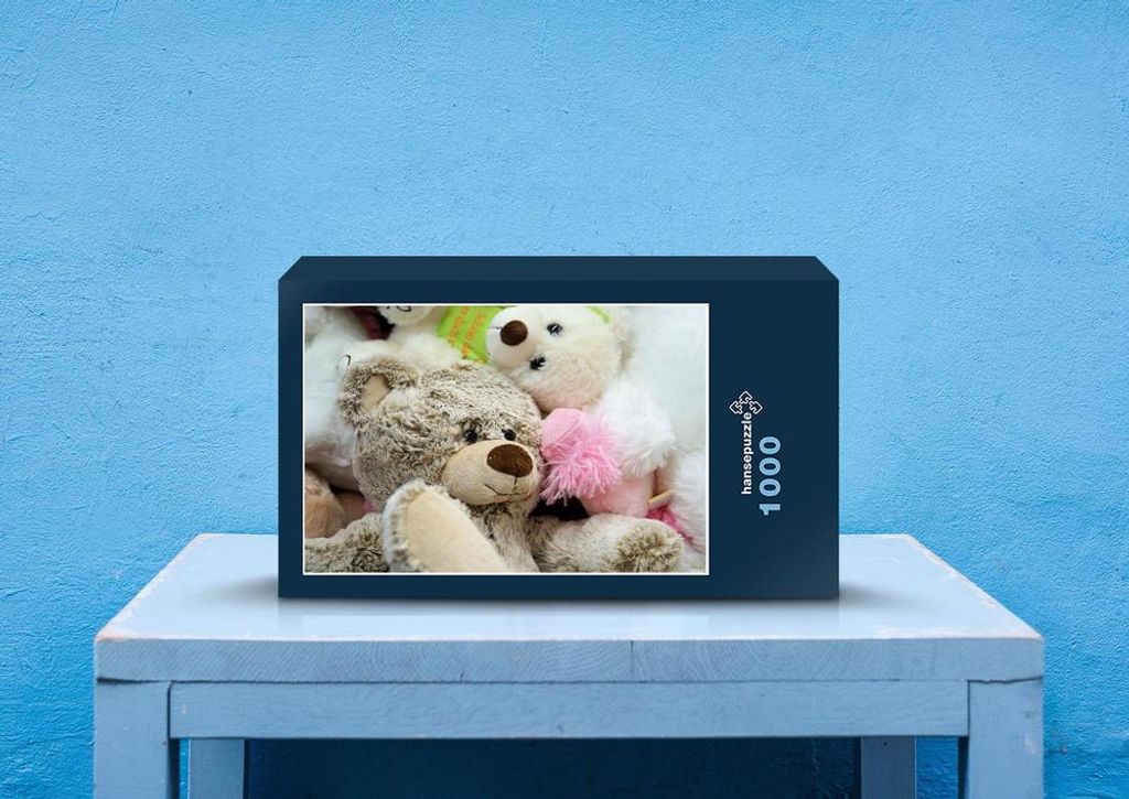 hansepuzzle 29321 - Teddybär Puzzle, 1000 Teile, Gefühle, 60,0 x 46,0cm mit hochwertiger Aufbewahrung, Kartonbox und wiederverschließbarem Beutel