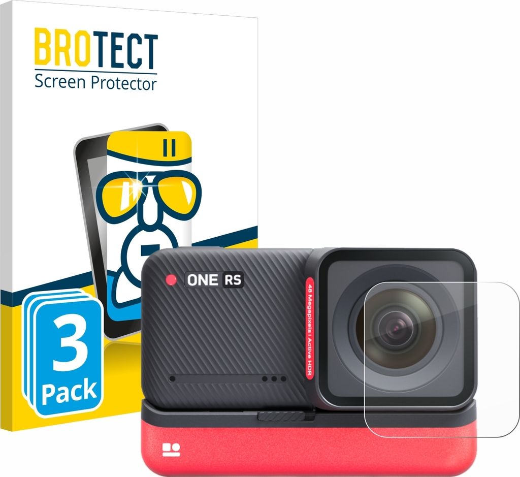 3x BROTECT Schutzglas für Insta360 One RS 4K Edition (Linse) Schutzfolie Panzer Folie Glas Display Schutz klar