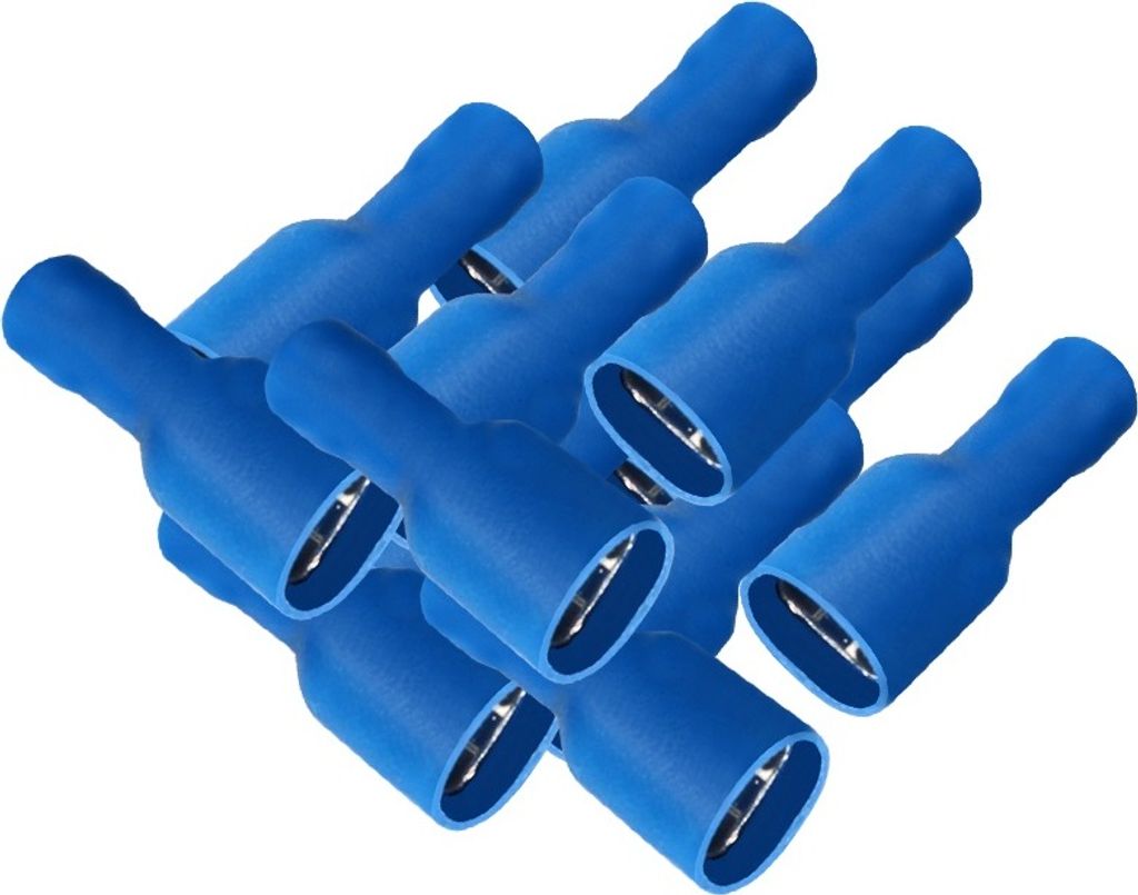 ARLI Flachsteckhülsen 6,3 x 0,8 mm vollisoliert 1,5 - 2,5 mm² blau - 100er Beutel