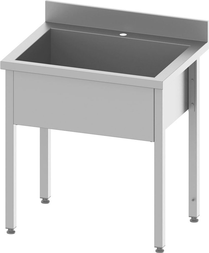 Topfspüle ECO mit einem Becken 800x600x850 mm, 400 mm Beckenhöhe mit Aufkantung, Selbstmontage