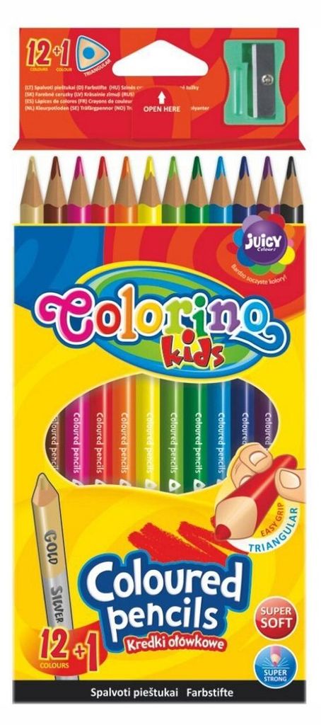 Pastelky trojhranné s ořezávátkem 12 barev Obrázek produktu 
