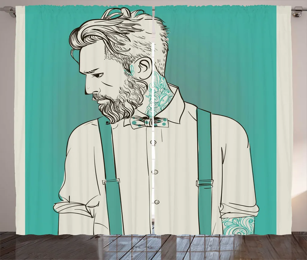 Grand rideau de décoration pour salon moderne hipster 280x225 cm
