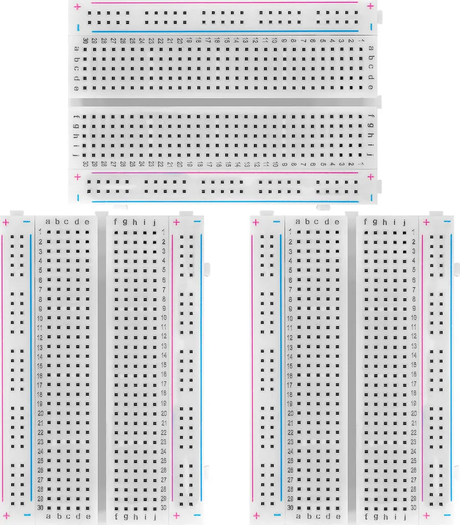 AZ-Delivery Mini Breadboard 400 Pin avec 4 Rails d'Alimentation Lot de 3