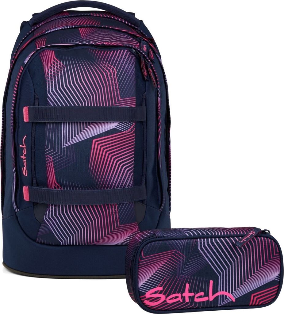 Satch Schulrucksack-Set PACK Seismic Pink 2-teilig, ab 5. Klasse