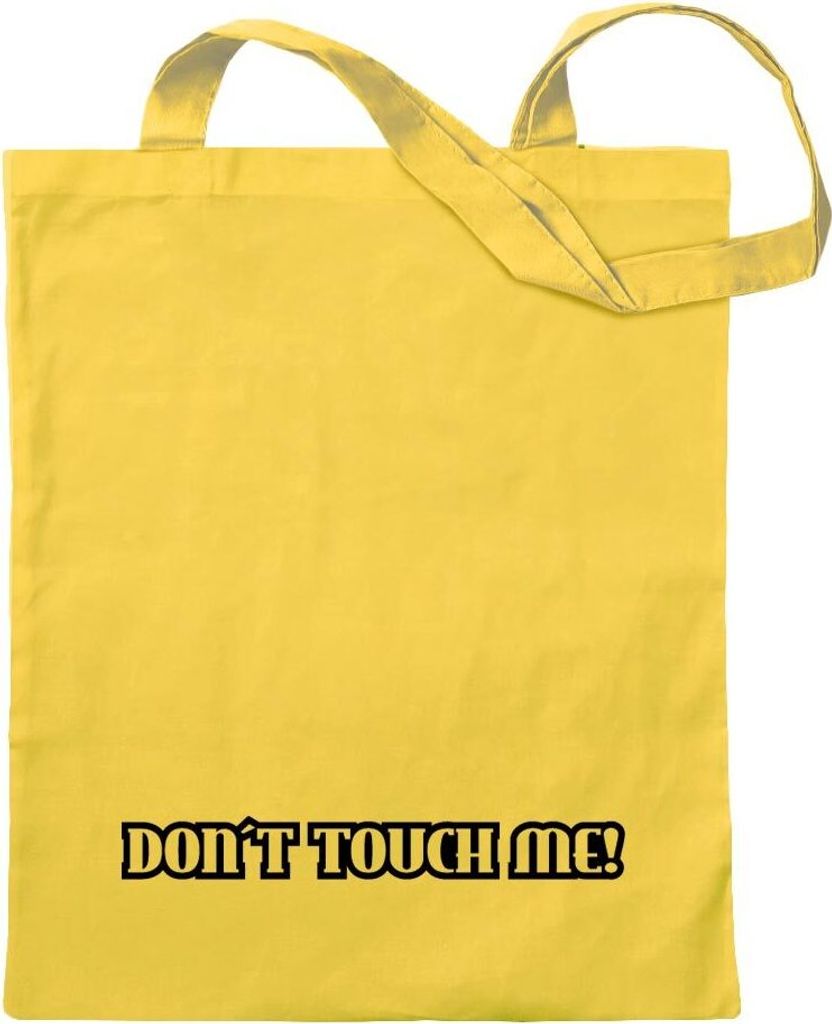 Kiwistar - Baumwolltasche - gelb - Dont Touch me! Design 2 - Tragetasche Stoffbeutel Umhängetasche Langer Henkel