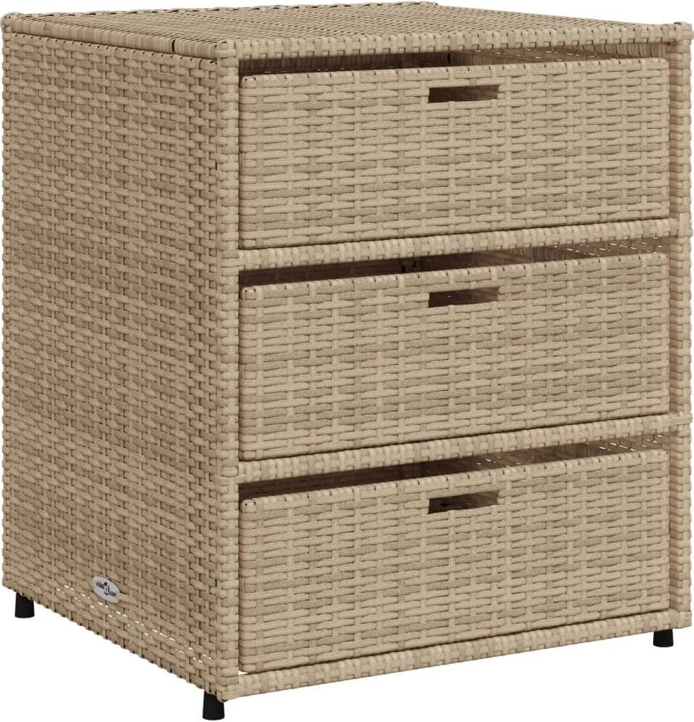 vidaXL Armoire de jardin beige 55x59x69 cm Poly rotin Image du produit 