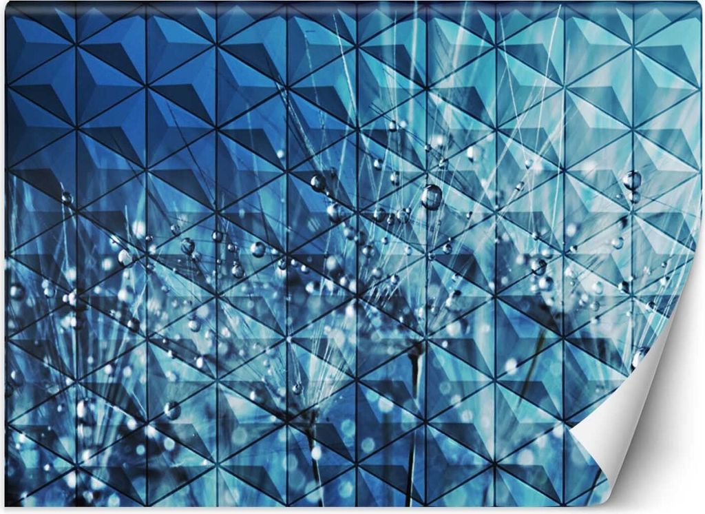 Vlies fototapete Tautropfen auf einer Schmeißfliege 100x70 cm Feeby Blau inkl. Kleber einfache Montage