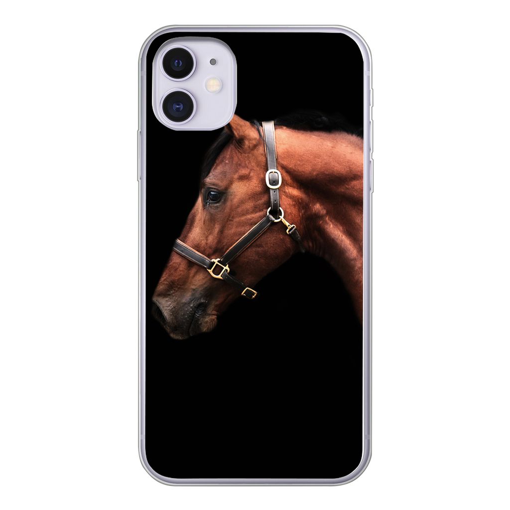 MuchoWow Handyhülle Schutzhülle Hülle für iPhone 11 Pferd - Leicht - Halfter Silikon Softcase Handy Hülle - Handytasche