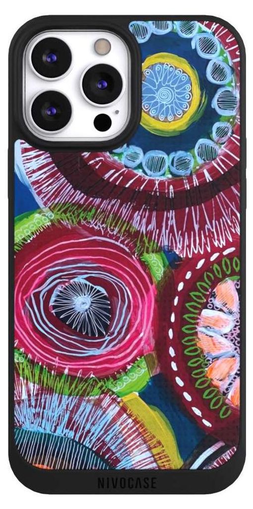 NIVOCASE Handyhülle für Apple iPhone 13 Pro Max Hülle NIVOpure Case Schwarz Farbe Malerei bunt