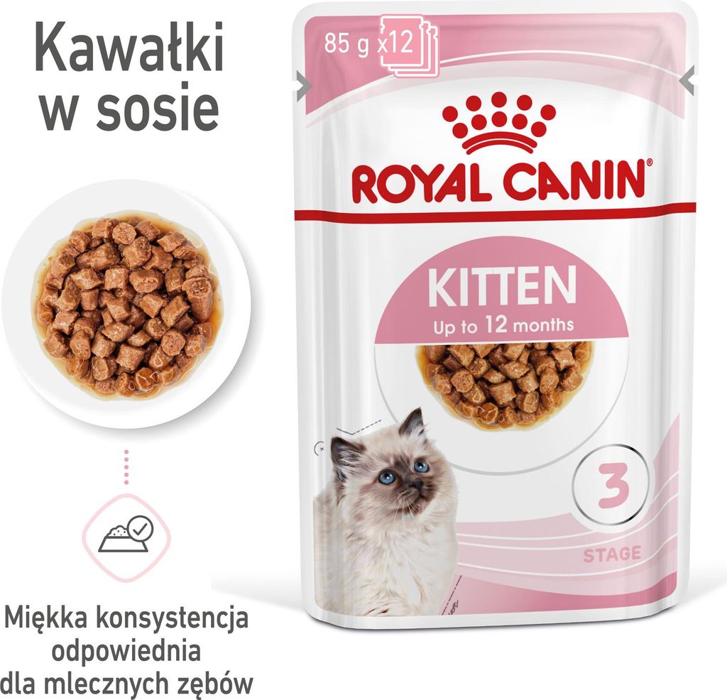 Royal Canin Kitten Instinctive w sosie Multipack 12x85g Zdjęcie produktu 