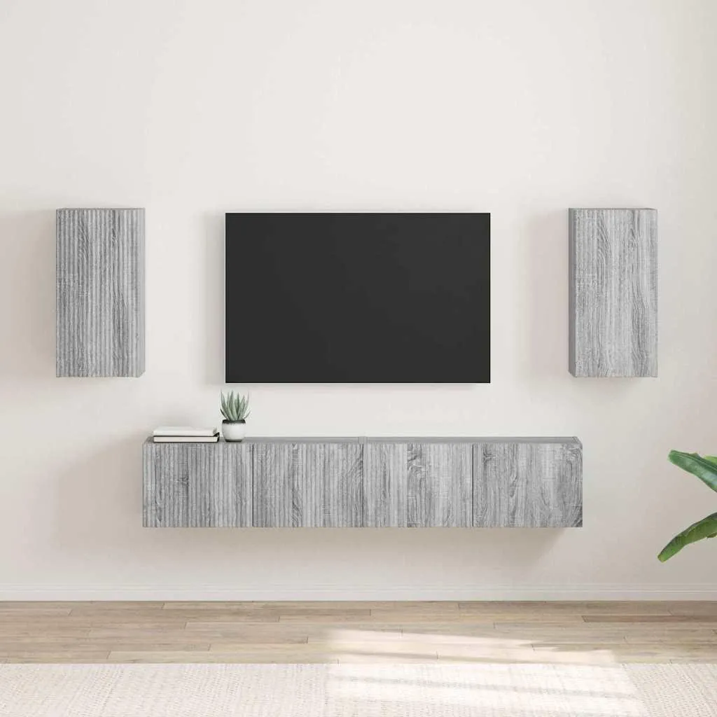 Mobile TV Maison Exclusive Grigio Sonoma - Set 2 Pezzi Sospesi