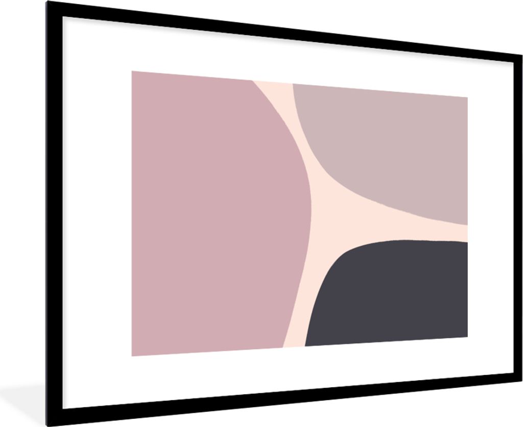 MuchoWow Gerahmtes Poster Pastell - Gestaltung - Minimalismus 90x60 cm - Poster mit Schwarzem Bilderrahmen Wandposter Rahmen Foto Bilder - Wandde...